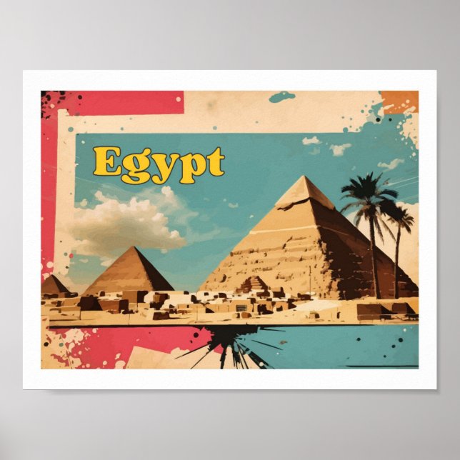 Poster Ilustração do Viagem de Arte Pop do Cairo Egito (Frente)