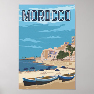 Poster Ilustração do Viagem de Casablanca Marrocos