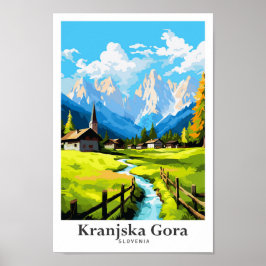 Poster Ilustração do Viagem Potrait de Kranjska Gora Eslo
