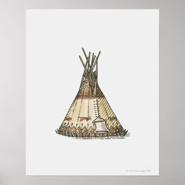 Pôster Ilustração do wigwam (Frente)