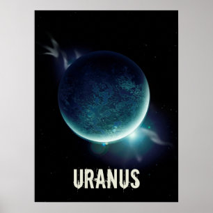 Poster Ilustração espacial universal do planeta azul Ur