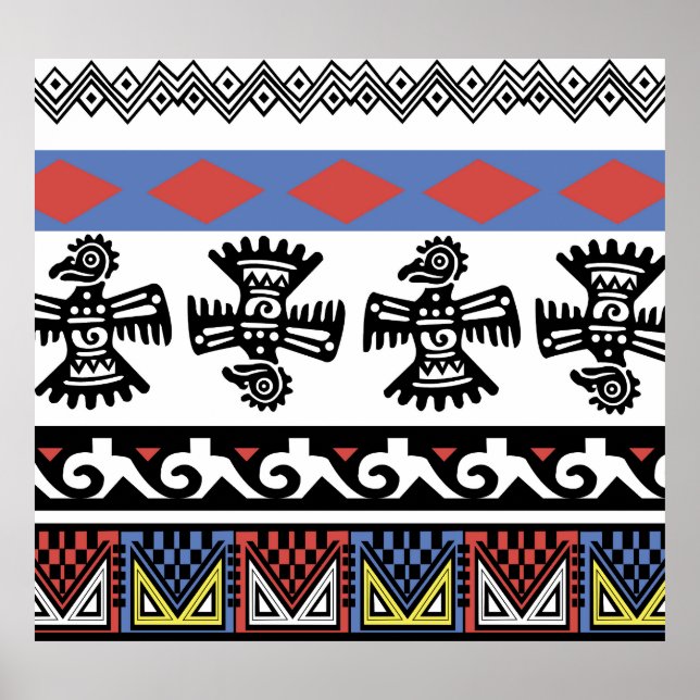 Poster Ilustração Étnica Nativa Americana (Frente)