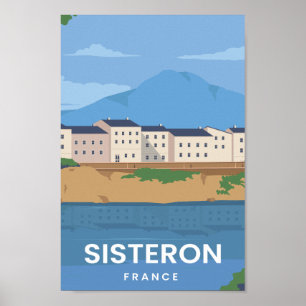 Poster Ilustração Famosa de Viagem Place Sisteron France