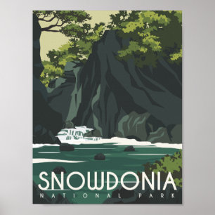 Poster Ilustração Famosa de Viagem Place Snowdonia Inglat
