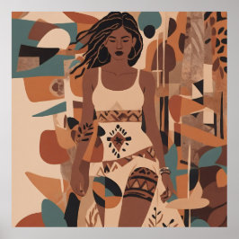 Poster Ilustração Feminina da Boêmia