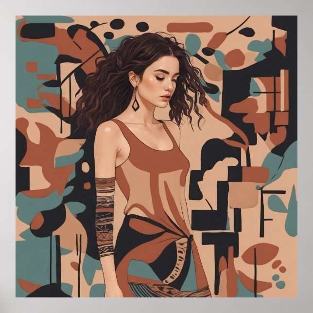 Poster Ilustração Feminina da Boêmia (Frente)