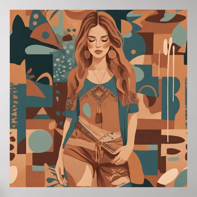 Poster Ilustração Feminina da Boêmia (Frente)