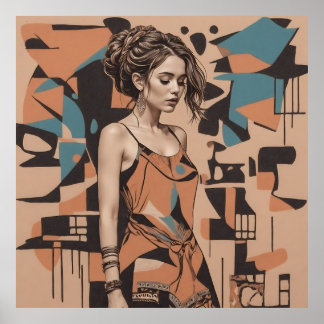 Poster Ilustração Feminina da Boêmia