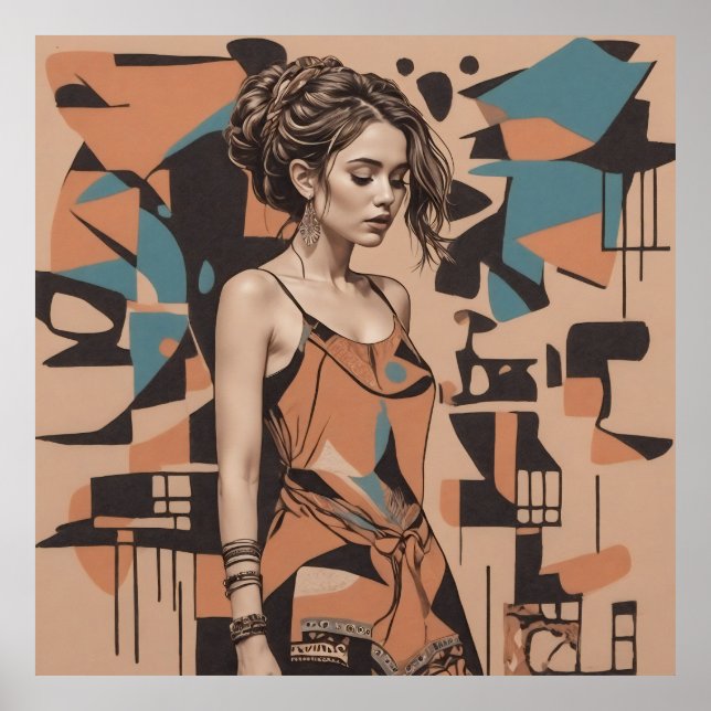 Poster Ilustração Feminina da Boêmia (Frente)