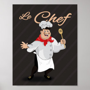 Pôster Ilustração francesa do cozinheiro chefe da