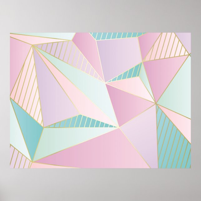 Poster (ilustração) fundo da linha dourada, abstrato arti (Frente)