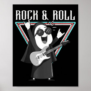 Poster Ilustração Gráfica Divertida de Rock & Roll