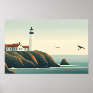 Poster Ilustração Gráfica do Costeiro do Farol