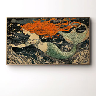 Poster Ilustração Hipnotizante de Sereia