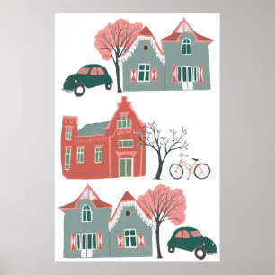 Poster Ilustração Home doce Home