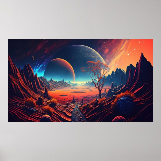 Poster Ilustração horizontal do futuro (Frente)