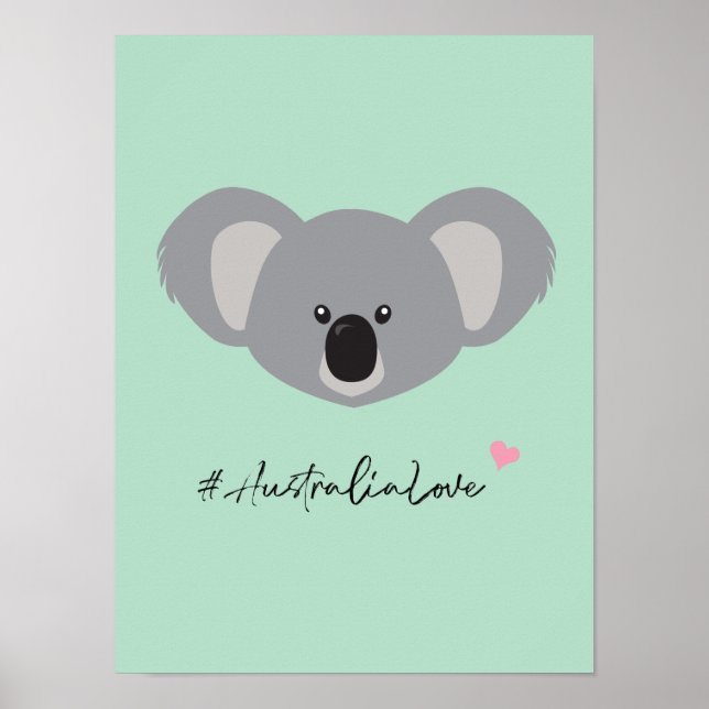 Poster Ilustração Koala #Amor Austrália (Frente)
