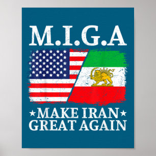 Poster Ilustração Miga Faça o Irã Grande Novamente
