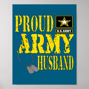 Poster Ilustração Militar Marido Exército Orgulhoso Mascu