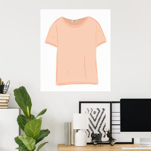 Poster Ilustração Minimalista de Peach Tee