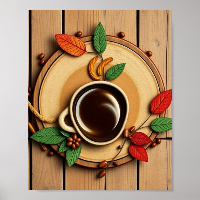 Poster Ilustração Moderna de Café (Frente)
