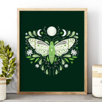 Ilustração Moderna de Mariposa Abstrata Verde e Br
