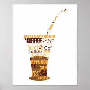 Poster Ilustração moderna do café