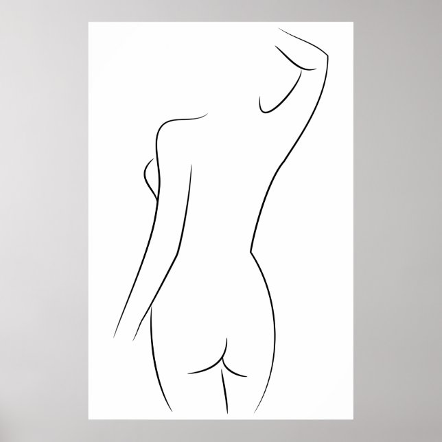 Poster Ilustração Moderna do Corpo da Mulher de Arte de L (Frente)