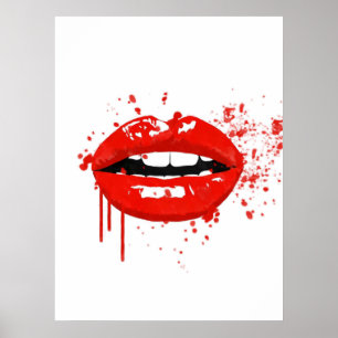 Pôster Ilustração moderna do encanto vermelho da forma