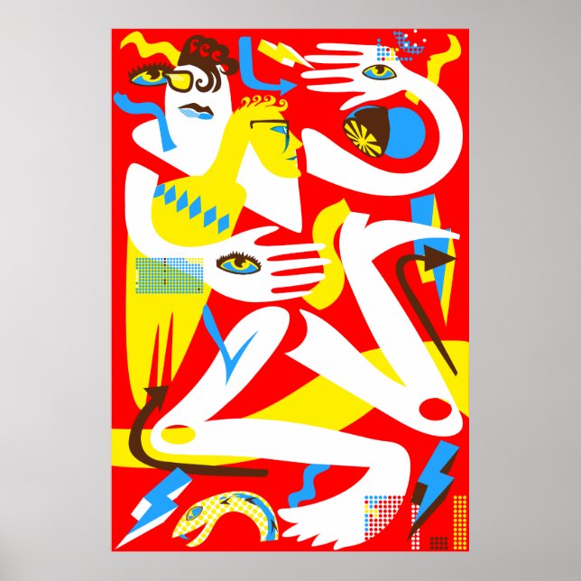 Poster Ilustração moderna do pessoas (Frente)