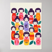 Ilustração Nórdica-Japonesa – KOKESHI