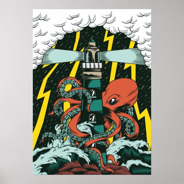 Poster Ilustração Octopus (Frente)