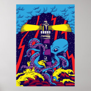 Poster Ilustração Octopus