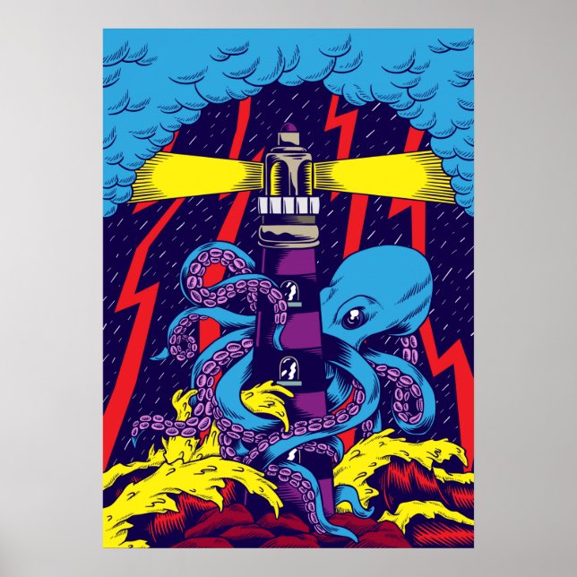 Poster Ilustração Octopus (Frente)