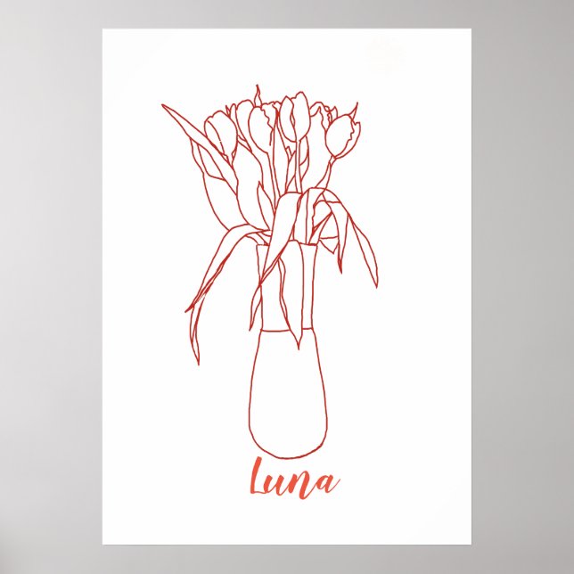 Poster Ilustração Original Da Linha Tulip Moderna Para El (Frente)