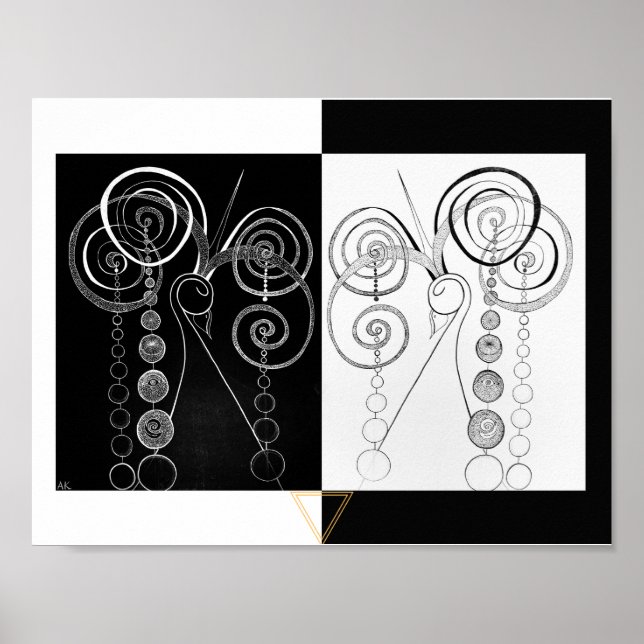 Poster Ilustração Peacock Yin e Yang DUET (Frente)