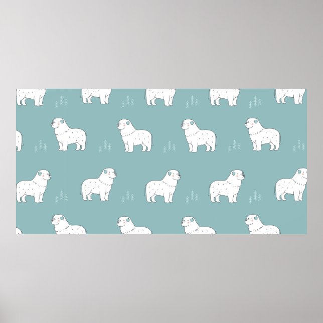 Poster ilustração perfeita do cão Pirenéus do Excelente v (Frente)