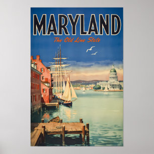 Poster Ilustração Pintura de Viagem de Annapolis Maryland