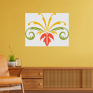 Poster Ilustração Planta Amarelo Laranja Verde