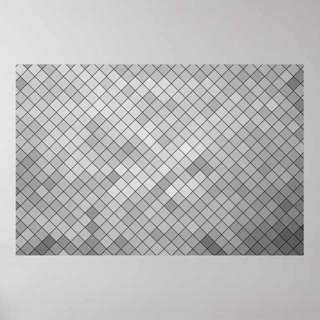 Poster Ilustração poligonal de cinzas, que consiste em tr (Frente)