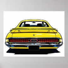 Ilustração Pop Art de Traseira de Carro Musculoso 