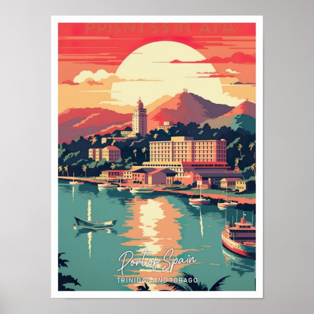 Poster Ilustração Port of Espanha Place (Frente)