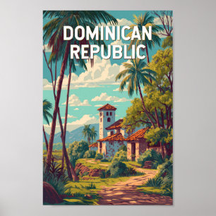 Poster Ilustração República Dominicana Arte de Viagem Vin