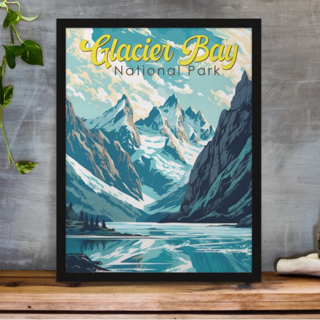Poster Ilustração Retro do Parque Nacional da Baía dos Gl (Criador carregado)