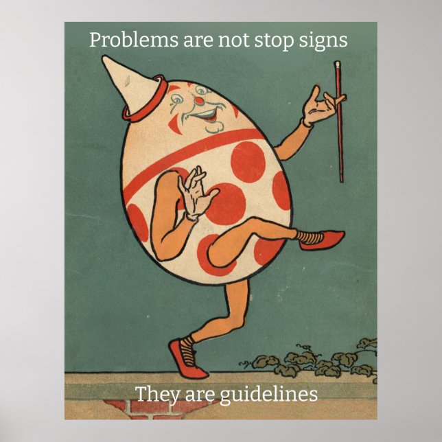 Poster Ilustração retroativa de "Humpty Dumpty". Texto ed (Frente)