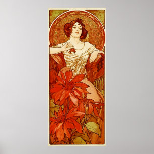 Poster Ilustração Ruby de Alphonse Mucha