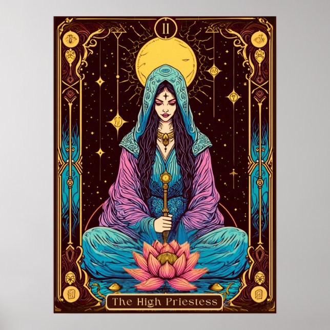 Poster Ilustração Tarot, o Alto Sacerdote (Frente)