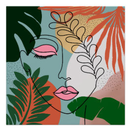 Pôster Ilustração tropical de Boho Natural
