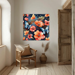 Pôster Ilustração Única de Borboleta Whimsical