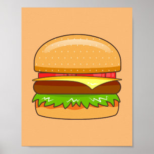 Poster Ilustração Vetorial de Hambúrguer